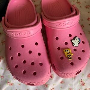 Pink crocs